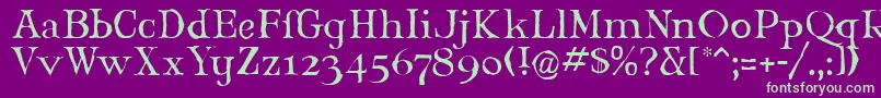 Maryjlr Font – Green Fonts on Purple Background