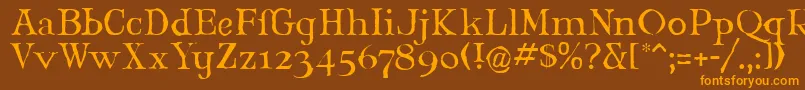 Maryjlr Font – Orange Fonts on Brown Background