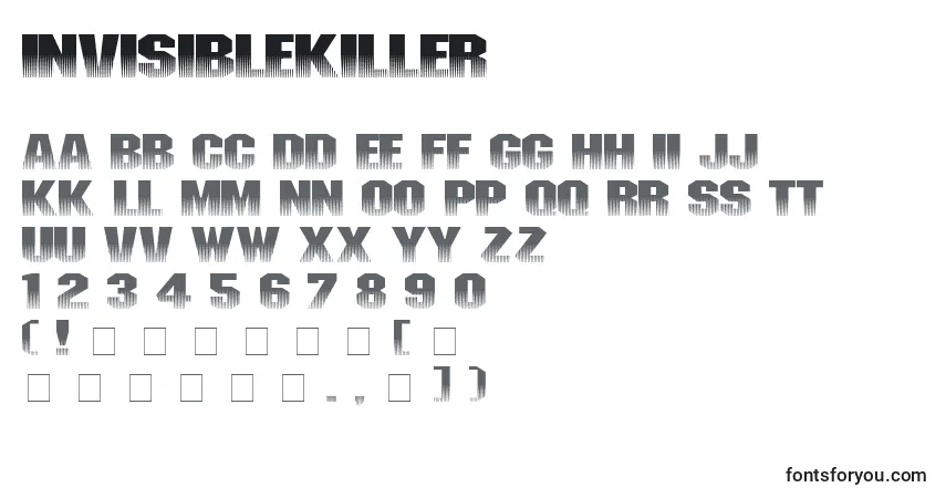 Schriftart Invisiblekiller – Alphabet, Zahlen, spezielle Symbole