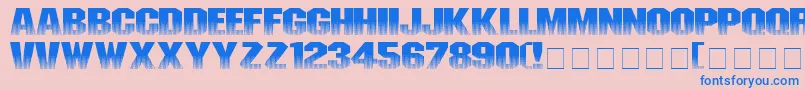 フォントInvisiblekiller – ピンクの背景に青い文字