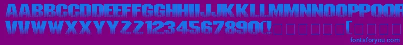 フォントInvisiblekiller – 紫色の背景に青い文字
