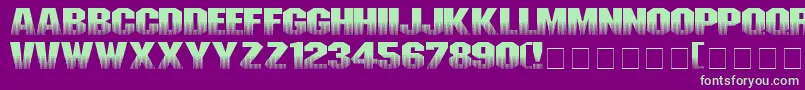 フォントInvisiblekiller – 紫の背景に緑のフォント
