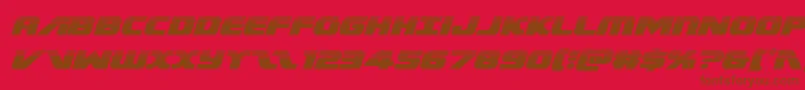 Federalescorthalfital-Schriftart – Braune Schriften auf rotem Hintergrund