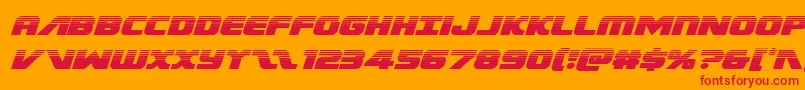 フォントFederalescorthalfital – オレンジの背景に赤い文字