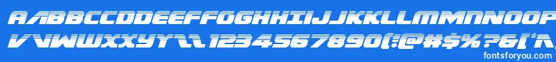 Шрифт Federalescorthalfital – белые шрифты на синем фоне
