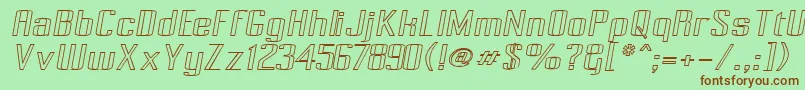 PecotOutlineOblique Font – Brown Fonts on Green Background