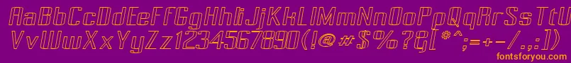 PecotOutlineOblique Font – Orange Fonts on Purple Background