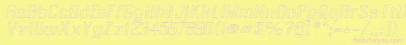 PecotOutlineOblique Font – Pink Fonts on Yellow Background
