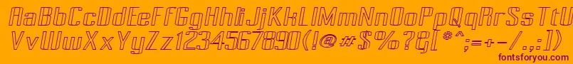 PecotOutlineOblique Font – Purple Fonts on Orange Background