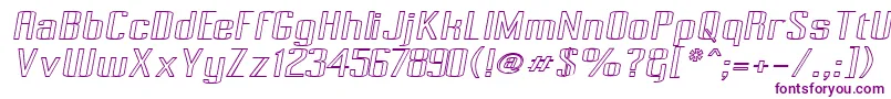 PecotOutlineOblique Font – Purple Fonts on White Background