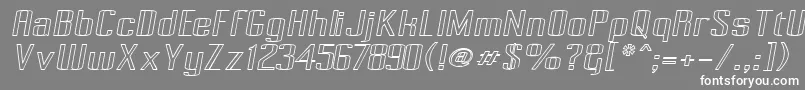 フォントPecotOutlineOblique – 灰色の背景に白い文字