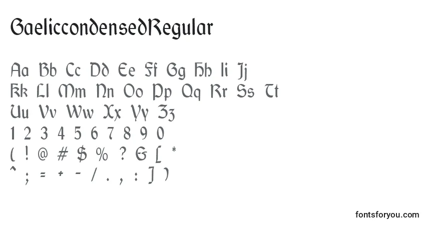 GaeliccondensedRegular font – alphabet, numbers, special characters