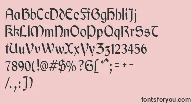 GaeliccondensedRegular font – Black Fonts On Pink Background