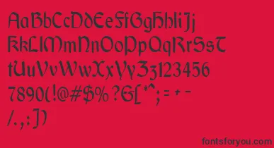 GaeliccondensedRegular font – Black Fonts On Red Background