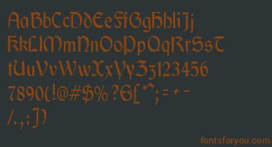 GaeliccondensedRegular font – Brown Fonts On Black Background
