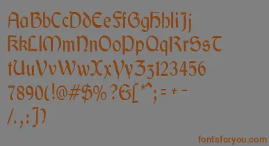 GaeliccondensedRegular font – Brown Fonts On Gray Background