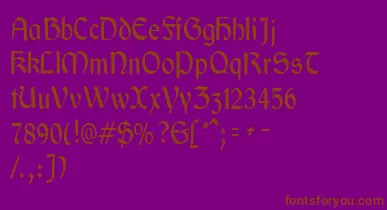 GaeliccondensedRegular font – Brown Fonts On Purple Background