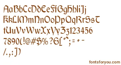 GaeliccondensedRegular font – Brown Fonts On White Background