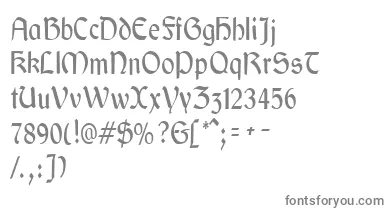 GaeliccondensedRegular font – Gray Fonts On White Background
