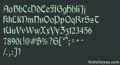 GaeliccondensedRegular font – Green Fonts On Black Background