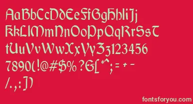 GaeliccondensedRegular font – Green Fonts On Red Background