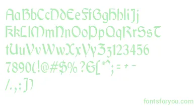 GaeliccondensedRegular font – Green Fonts On White Background