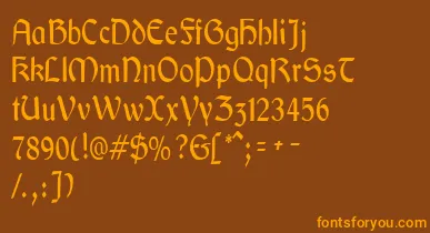 GaeliccondensedRegular font – Orange Fonts On Brown Background