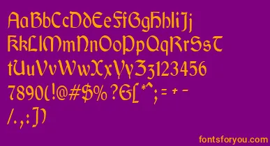 GaeliccondensedRegular font – Orange Fonts On Purple Background