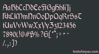 GaeliccondensedRegular font – Pink Fonts On Black Background