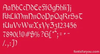 GaeliccondensedRegular font – Pink Fonts On Red Background