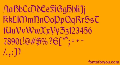 GaeliccondensedRegular font – Purple Fonts On Orange Background