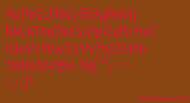 GaeliccondensedRegular font – Red Fonts On Brown Background