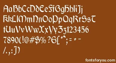 GaeliccondensedRegular font – White Fonts On Brown Background
