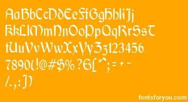 GaeliccondensedRegular font – White Fonts On Orange Background