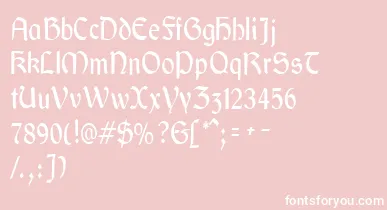 GaeliccondensedRegular font – White Fonts On Pink Background