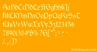 GaeliccondensedRegular font – Yellow Fonts On an Orange Background