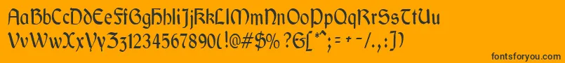 GaeliccondensedRegular Font – Black Fonts on Orange Background