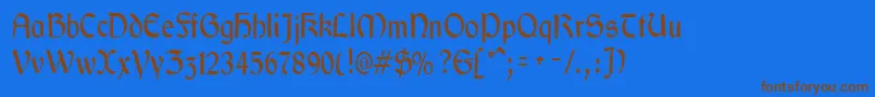 GaeliccondensedRegular Font – Brown Fonts on Blue Background