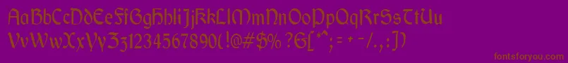 フォントGaeliccondensedRegular – 紫色の背景に茶色のフォント