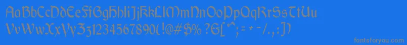 GaeliccondensedRegular Font – Gray Fonts on Blue Background