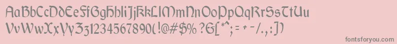 フォントGaeliccondensedRegular – ピンクの背景に灰色の文字