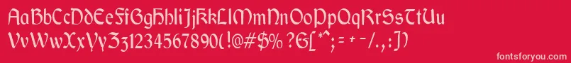GaeliccondensedRegular Font – Pink Fonts on Red Background