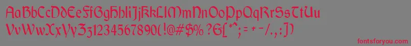 GaeliccondensedRegular Font – Red Fonts on Gray Background
