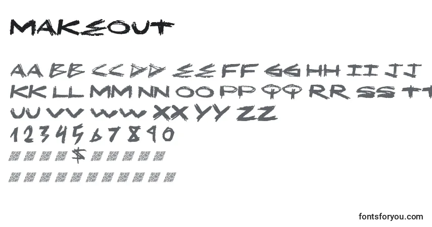 Makeout Font – alphabet, numbers, special characters