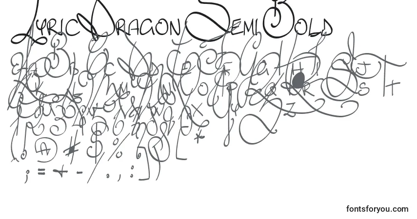 LyricDragonSemiBold Font – alphabet, numbers, special characters