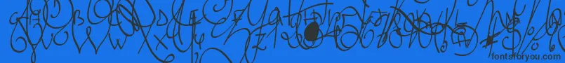 Czcionka LyricDragonSemiBold – czarne czcionki na niebieskim tle