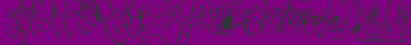 Czcionka LyricDragonSemiBold – czarne czcionki na fioletowym tle