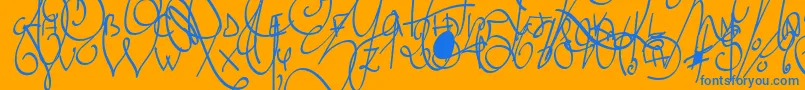 LyricDragonSemiBold Font – Blue Fonts on Orange Background