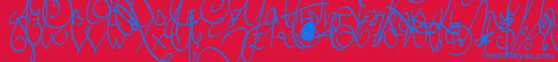 LyricDragonSemiBold Font – Blue Fonts on Red Background