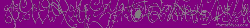 LyricDragonSemiBold-Schriftart – Graue Schriften auf violettem Hintergrund